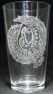Raven by Holly Wiley on 16 oz. glass