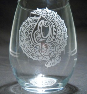 Raven by Holly Wiley on 16 oz. glass